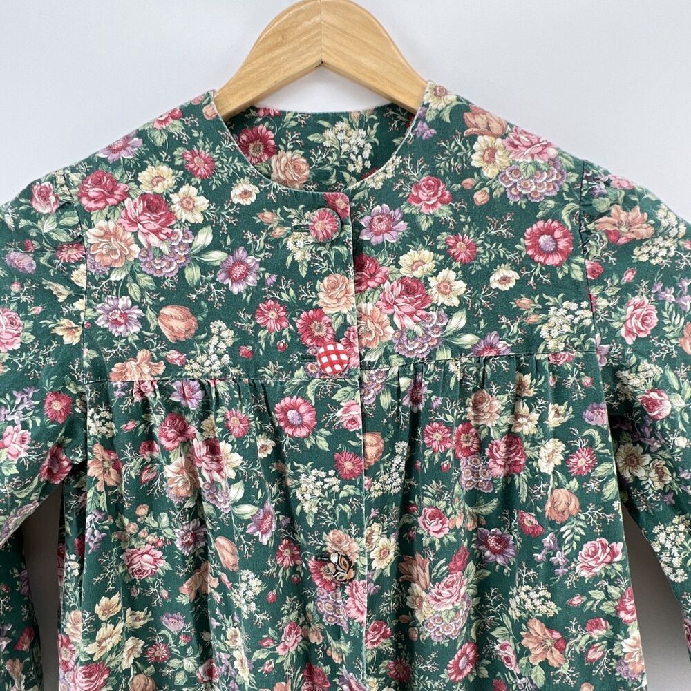 Vintage Housecoat Granny Grandma Core Pink Floral Med Summer Prairie Robe USA